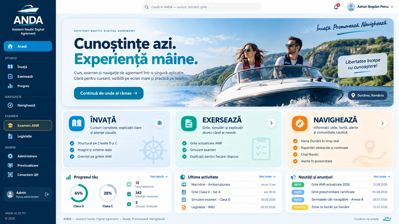Interfață Aplicația ANDA